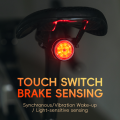 ROCKBROS Touch Smart Brake Taillight Type C Rechargeable Brake Sensor Road BMT Bicycle Tail Light Ripple Light. 