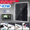 40W 18V New Mono Solar Panel Dual 12V/5V  Universal Serial Bus Monocrystaline Flexible Solar Charger For Car RV Boat Charger -. 