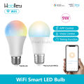 WOOLLEY WiFi LED Dimmable 9W E27 Light Multicolor Bulb eWek APP Voice Group Control Smart Lamp.