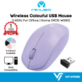 MIKUSO MOS W080 Purple Light Wireless USB Mouse Small Cute Colorful | Portable Office PC Laptop Mice Accessories Pink. 