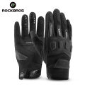 ROCKBROS Motorcycle Gloves Full Finger Anti-slip Touchscreen Thickened Palm Pads Cycling Gloves for Men Women. 