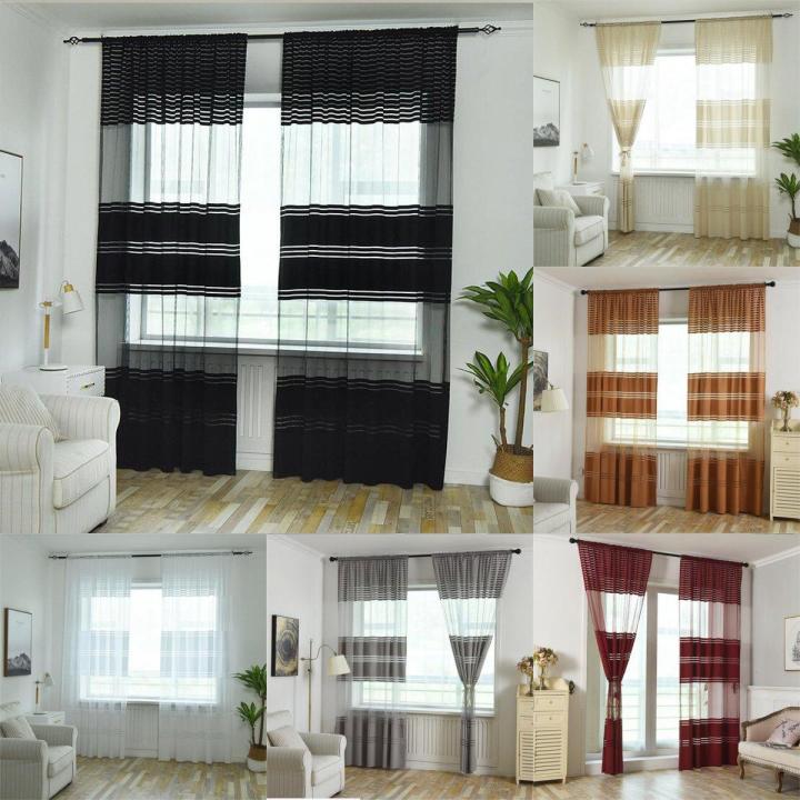 270x100cm Luxurious New Tulle Curtains Floral Living Room Bedroom Cloth Home Decor - Black wide warp