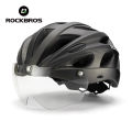 ROCKBROS Bike Helmets Adjustable Head Circumference Helmets With Detachable Goggles Colour Changing Lenses Mens MTB Road Trial Cycling Helmet 57-62 CM. 