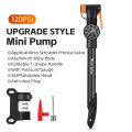 WEST BIKING Portable Bike Pump with Guage 120PSI High Pressure Hand Pump Lightweight Air Inflator for Bike/E-Bike/Motocycle/Cars Fit AV/FV. 