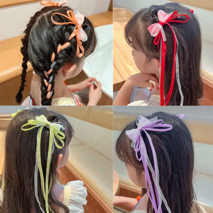 Bow%20ribbon%20tassel%20girl%202%20piece%20hair%20clip%20set%20with%20bow%20decoration%20-%20Image%207