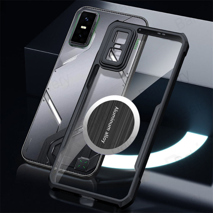 lthmy for Infinix GT 30 Pro Case with Magnetic Self Adhesive Sticker Clear Acrylic Cover