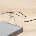 4 in 1 Photochromic Multifocal Reading Men Women Rimless Transition Progressive Smart Hyperopia Eyeglasses Anti-Blue Light Presbyopic Glasses. 