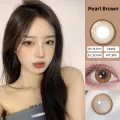 Mrs.H Big Eyes Brown Grey Colored Doll Eye Contact Lenses soft lens 14.2-14.5mm Monthly Power 0-8.00 Free lens Case. 