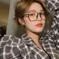 ✠✶♧ Hanbo slip Korean version TR90 square for girls round no makeup trendy face small frame anti blue light myopia glasses Eyeglass Frame Ins High Color Value. 