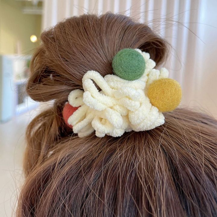 REEBO%20Wide%20Cute%20Simple%20Female%20Intestine%20Bands%20Headwear%20For%20Girls%20Gift%20Plush%20Ball%20Towel%20Mop%20Scrunchies%20Korean%20Style%20Rope%20Ponytail%20Holder%20Women%20Hair%20Ring%20-%20Image%207