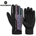 ROCKBROS Bicycle Gloves Touch Screen Thermal Fleece Climbing Skiing Bike Gloves Men Women Windproof Warm Cycling Gloves. 