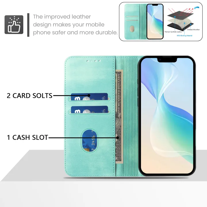 NEW%20lthmy%20for%20Realme%20C63%204G/Realme%20C61%204G/Realme%20Note%2060%20Wallet%20Case%20Vintage%20Leather%20Cover%20with%20Card%20Holder%20Kickstand%20Magnetic%20Closure%20Flip%20Case%20-%20Image%203