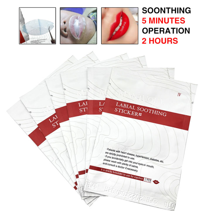 10pcs/box Painless Lip Patchs Permanent Tattoo Lip Numb Soothing Relieving 100% Effective