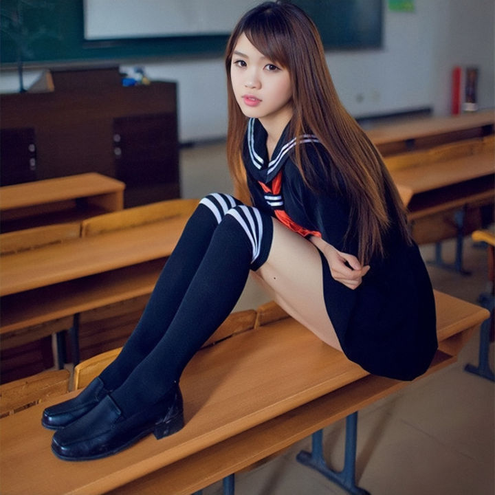 Anime%20Hell%20Girl%20Cosplay%20Enma%20Ai%20Jk%20Sailor%20Dress%20Japanese%20Korean%20School%20Uniform%20Pleated%20Skirt%20Sets%20Black%20Long%20With%20Hair%20Net%20-%20Image%207