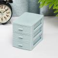 3 Layer Stationery Drawer mini desktop storage box multi-layer cosmetics finishing box office stationery storage box - Three layers of blue. 
