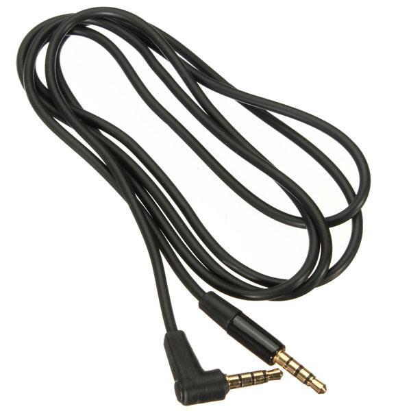 3.5mm Male Highquality to Male Jack 4 Pole Car AUX Audio Cord Connect Cable Record Headphone Black - Black