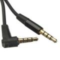 3.5mm Male New to Male Jack 4 Pole Car AUX Audio Cord Connect Cable Record Headphone Black - Black. 