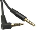 3.5mm Male Highquality to Male Jack 4 Pole Car AUX Audio Cord Connect Cable Record Headphone Black - Black. 