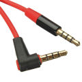 3.5mm Male Highquality to Male Jack 4 Pole Car AUX Audio Cord Connect Cable Record Headphone (Red) - Red. 