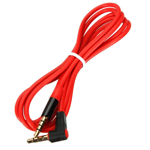 3.5mm Male Highquality to Male Jack 4 Pole Car AUX Audio Cord Connect Cable Record Headphone (Red) - Red