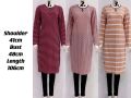 Muslimah Corak Sleeve Long Shirt Blouse Labuh Cotton. 