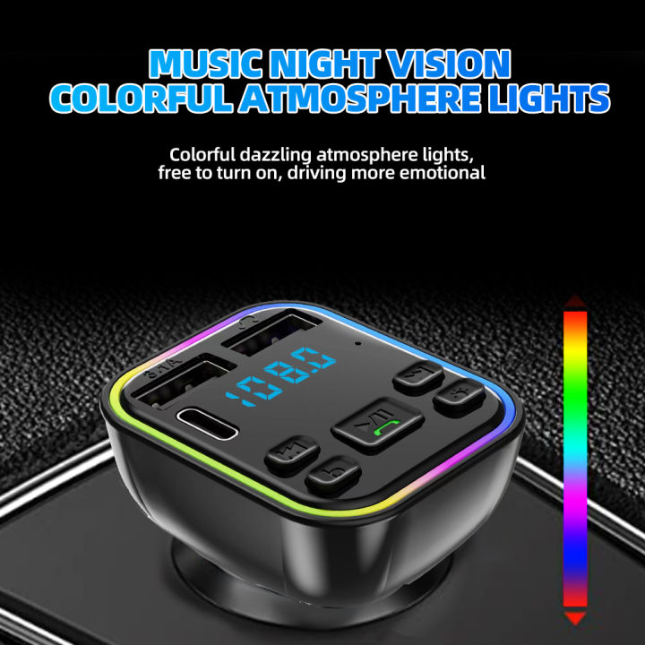 Kebidumei%20Car%20Bluetooth%205.0%20FM%20Transmitter%20PD%20Type%20C%20Dual%20USB%203.1A%20Fast%20Charger%20Colorful%20Ambient%20Light%20Handsfree%20MP3%20Modulator%20Player%20-%20Image%208