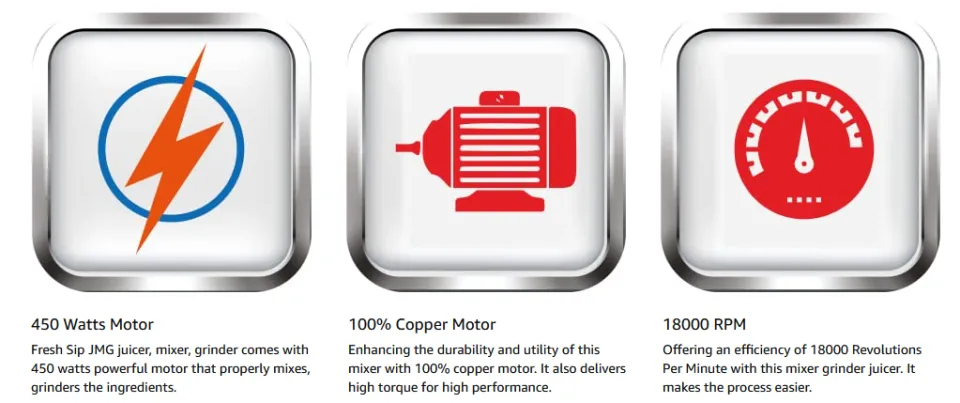 Bajaj Fresh Sip 450-Watt Juicer Mixer Grinder (White)