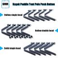 5PC Silver Kayak Paddle Tent Pole Push Button Spring Snap Clip Locking Tube Pin Water Sports Rowing Boats Durable - Solid single head. 