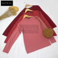 (P1) Jersey Plain Microfiber Long Sleeve Round Neck Size : S-5XL Women Muslim Wear / T-shirt Unisex. 