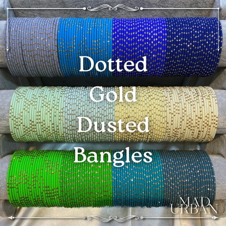 Dotted Fancy Gold Dusted Bangles Available in All Sizes Gelang Tangan Perempuan Indian Fashion Mad Urban Jewellery