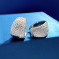 925 Sterling Silver Hoop Huggie Earrings for Women Girl European Style Elegant Fine Fashion Diamond Jewelry. 