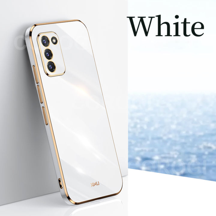For Samsung Galaxy A03s / M02s Back Cover Luxury 6D Plating Square Frame Shiny Case Camera Lens Protection Soft Silicone Mobile Phone Cases