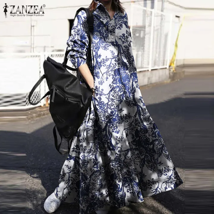 ZANZEA%20Women%20Long%20Sleeve%20Retro%20Floral%20Printed%20Kaftan%20Baggy%20Gown%20Abaya%20Maxi%20Dress%20-%20Image%207