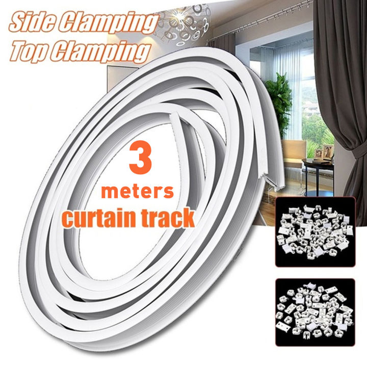 3 Meters Flexible Tools DIY Ceiling Mounted Curtain Track Rail Straight ...