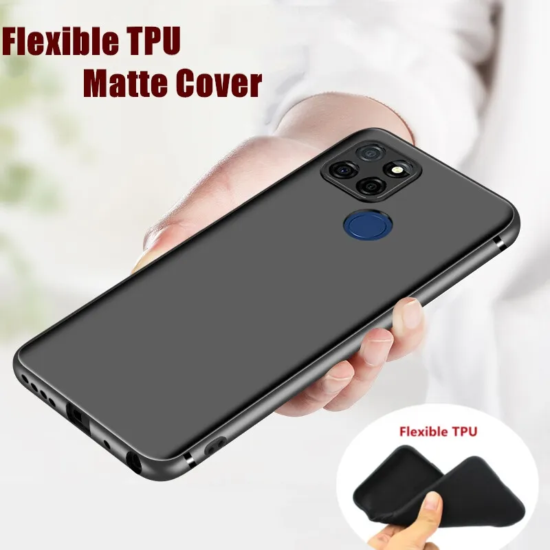 lthmy for Realme C12 RMX2189 Flexible Soft Matte Black Crystal