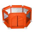 6 Side Children Baby Kids Playpen Play Pens Room Divider Heavy Duty Foldable - Orange. 