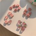 5 Pcs Set Heart Shape Hairpin Pink Resin Material 2022 New Cute Hair Clip for Women Girls. 