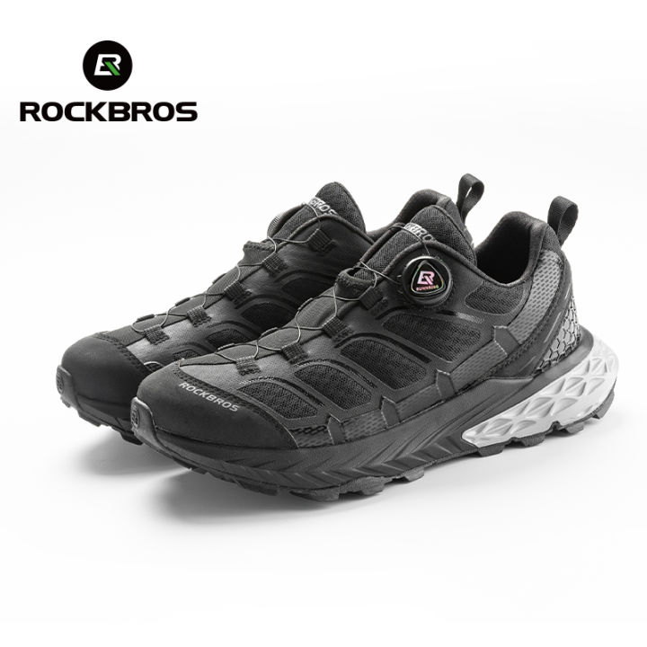 ROCKBROS Sports Shoes Anti-slip Hiking Breathable Comfortable Shock-proof Climbing Shoes Spring Summer Fashion Outdoor Sneakers For Men Knob Lock