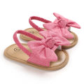 Sandal bukan Slip kain tunggal berjalan selesa gadis bayi kanvas Bowtie kasut sandal tali pinggang elastik. 