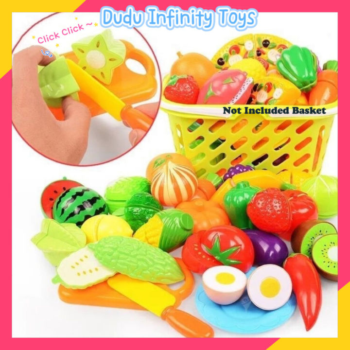 Kid Set Kitchen Pretend Play Mainan Fruit Cutting Toys Mix & Match