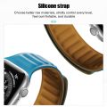 New color Leather Link Bracelet For Apple watch band Series 7 6 SE 5 4 41mm 45mm 44mm 40mm 38mm 42mm watchband Magnetic Loop bracelet For iWatch 7 6. 