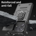 For Redmi Note 14 Pro Plus 5G Case With Slide Camera Cover Built in 360° Rotate Ring Stand Kickstand Full-Body Rugged Shockproof Protective Phone Cover. 