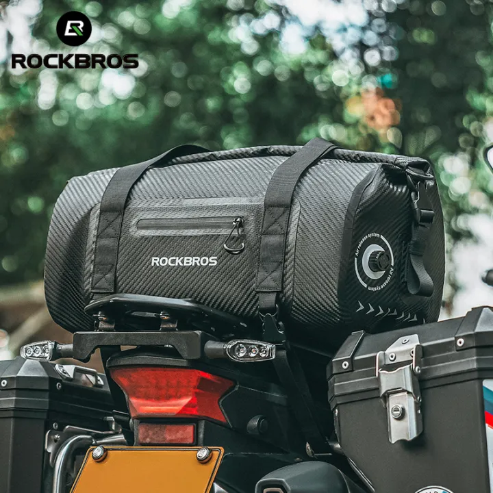 ROCKBROS Motorcycle Rear Seat Bag Waterproof 20-60L Big Capacity Reflective Design Travel Accessories