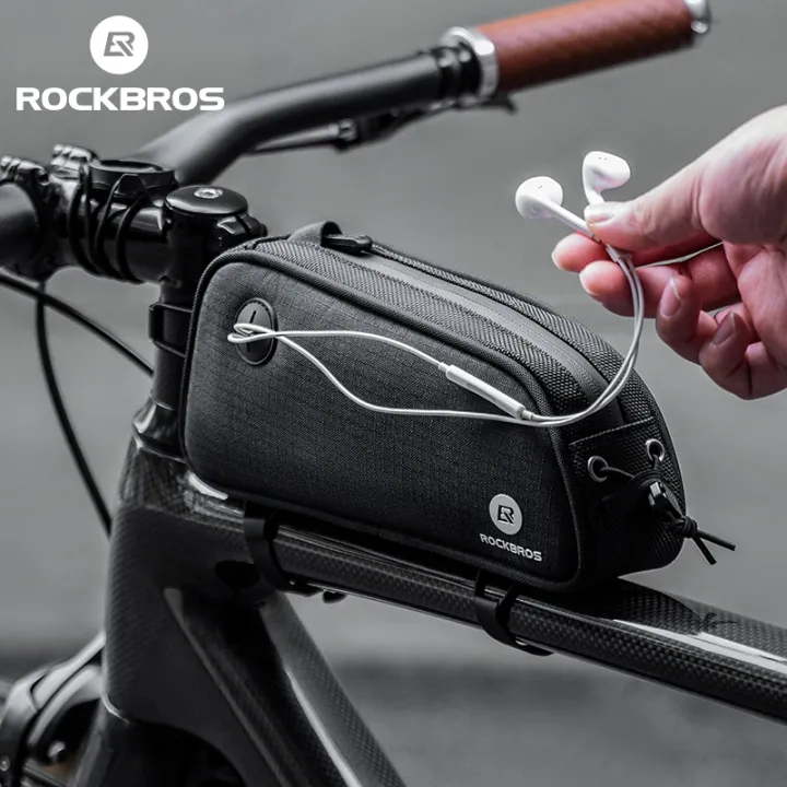 ROCKBROS Bicycle Front Tube Bag Stable Narrow Design 1.3L Capacity for MTB Road Bike Cycling Accessories