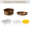 5Pcs 9" HOT SELL New Non-stick Air Fryer Accessories Baking Heat-resistant Silicone Mat Cake Pizza Pan -. 
