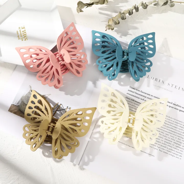 Korean%20Hollow%20Double%20Layer%20Butterfly%20Claw%20Simple%20Clip%20Ponytail%20Holder%20Fashion%20Hair%20Accessories%20for%20Woman%20-%20Image%204