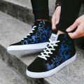 2023 cash on delivery in stock four seasons casual high top sneakers fashion comfortable men's shoes 39 44 black and white black blue black red. 