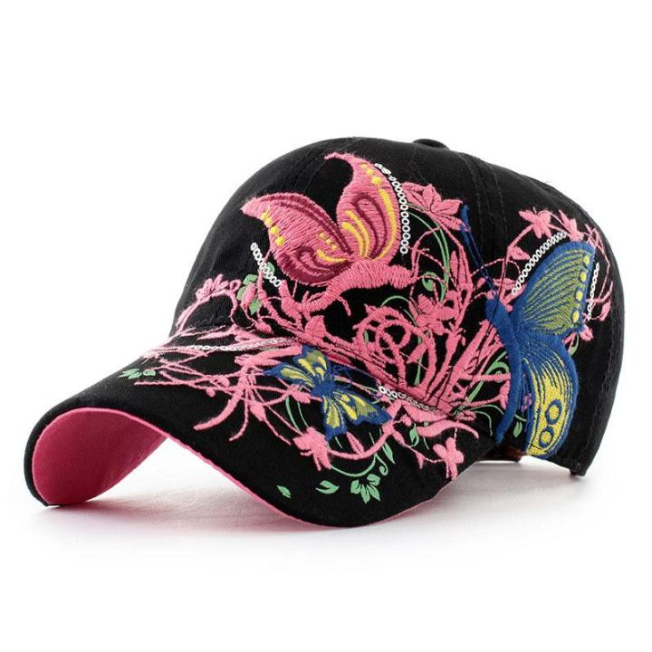 Women%20Baseball%20Cap%20Butterflies%20Flower%20Embroidery%20Caps%20Girl%20Suns%20Hats%20Summer%20Casual%20Snapback%20Cap%20-%20Image%206