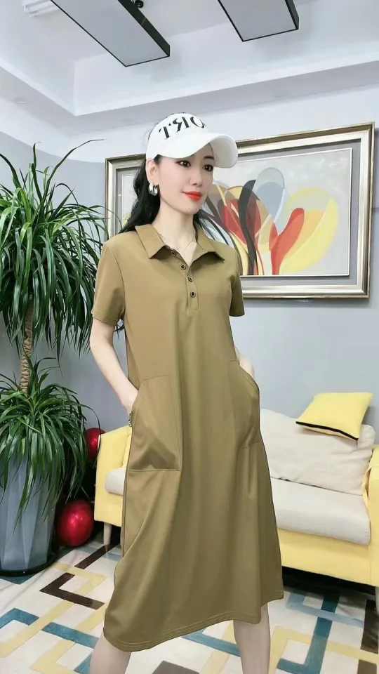Lazada Plus Size Baseball Jersey Dress ThinkWay】Cotton Polo