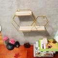 Modern Iron HOT SELL New Stand Mount Wall Hang Shelf Receiving Frame Holder Home Decoration - golden. 